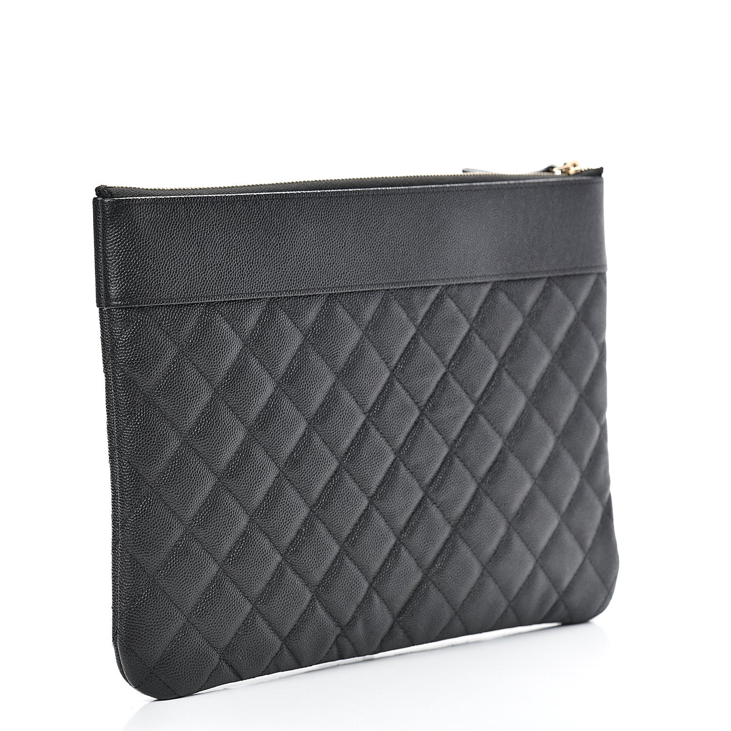 Caviar Quilted Medium Vintage Mademoiselle Cosmetic Case Black