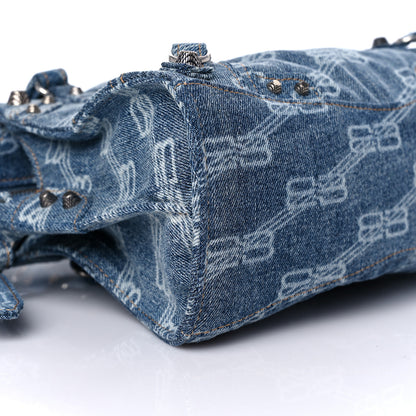 Balenciaga Denim BB Monogram Neo Cagole Handbag XS Blue 8 of 9