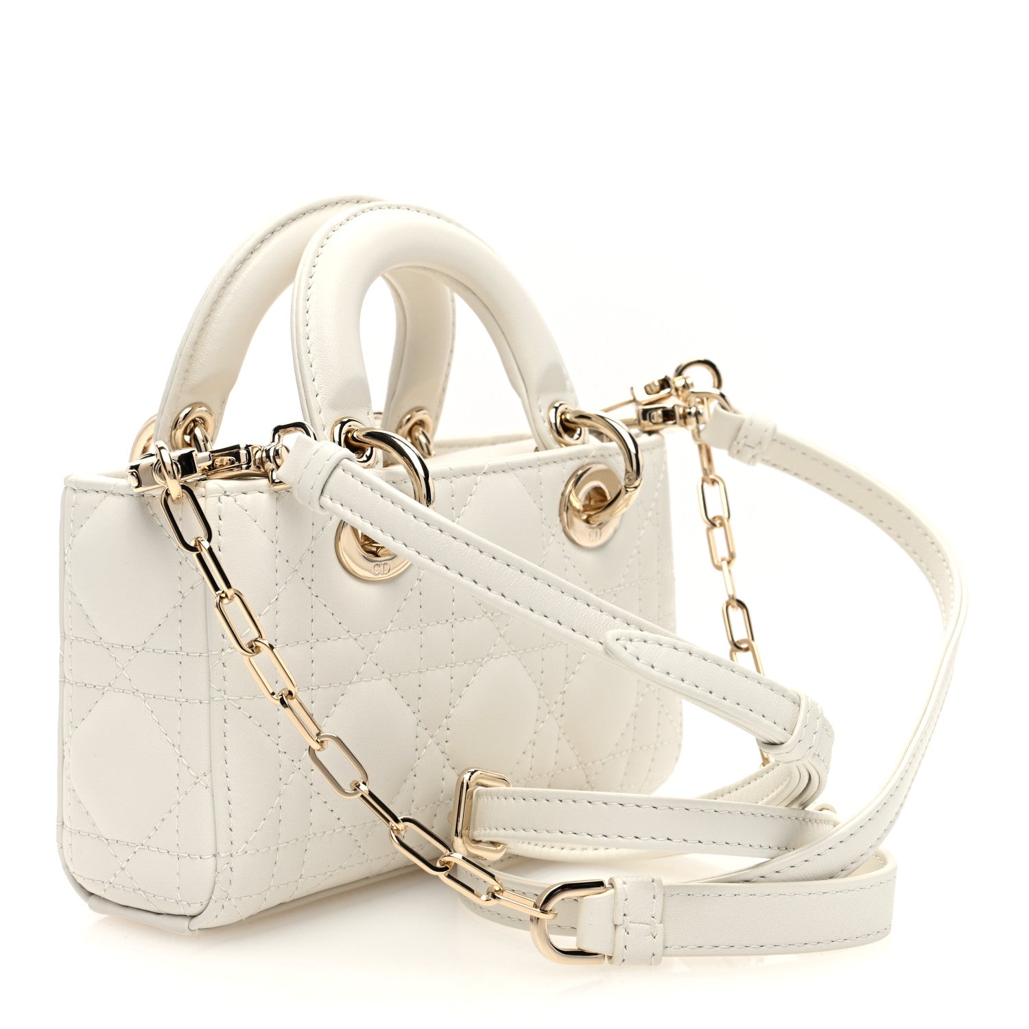 Christian Dior Lambskin Cannage Micro Lady D-Joy Latte 3 of 10