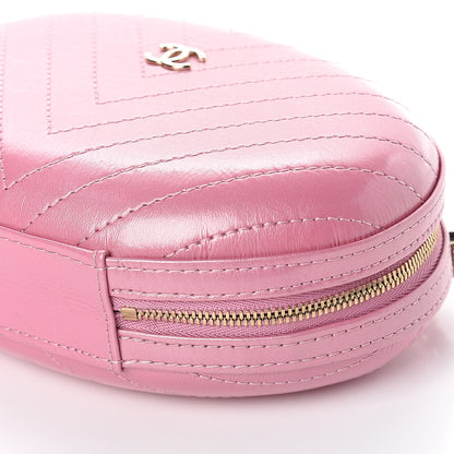 Chanel Calfskin Chevron Stitched Evening Bag Pink 8 of 8