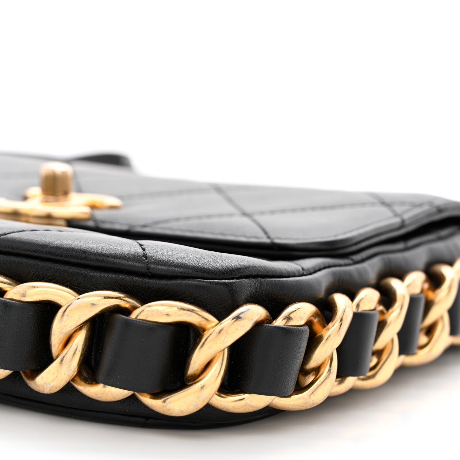 Chanel Calfskin Quilted Small Framing Chain Bag Black 10 of 11