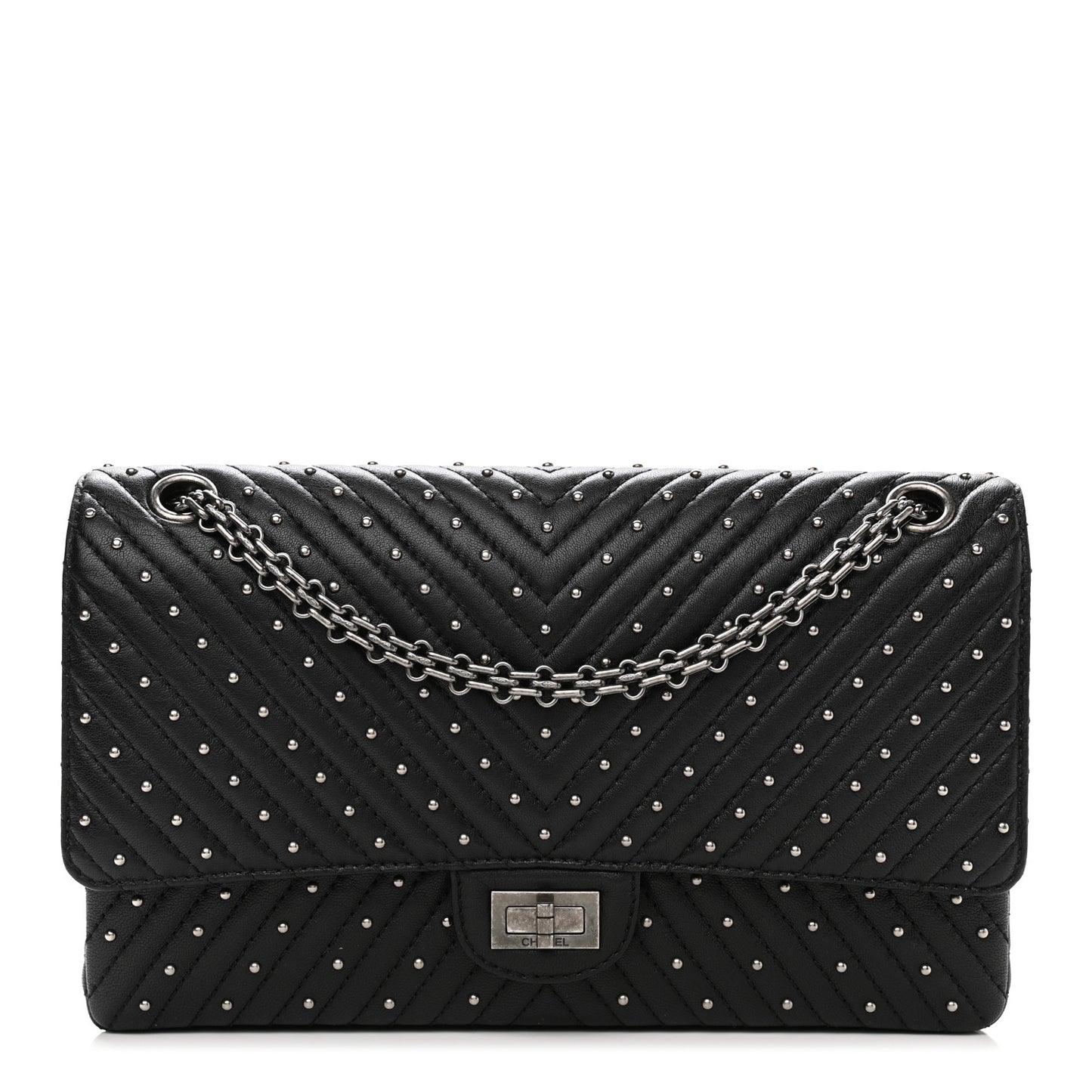 Sheepskin Chevron Quilted Studded 2.55 Reissue 226 Flap Black