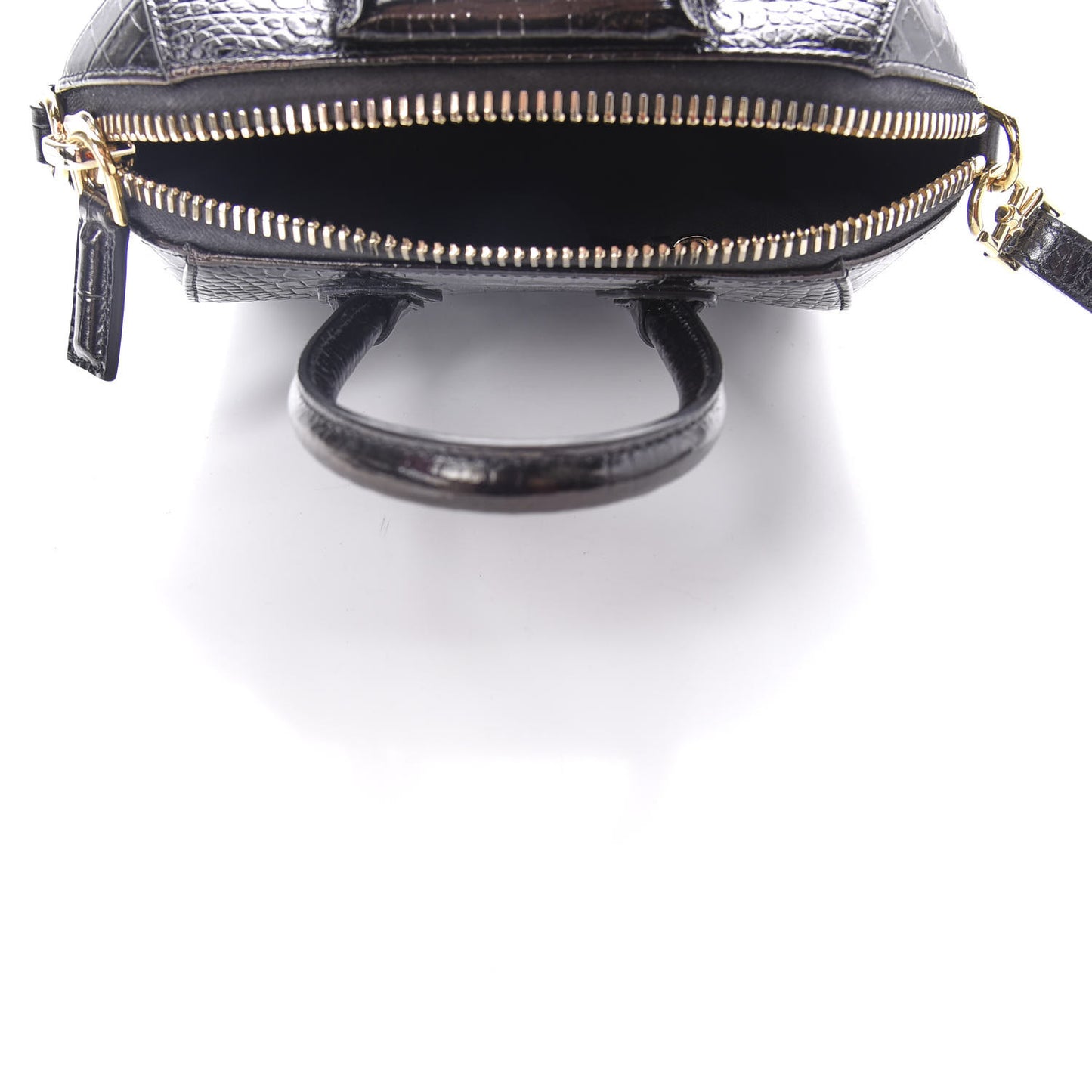 Calfskin Crocodile Embossed Mini Antigona Black