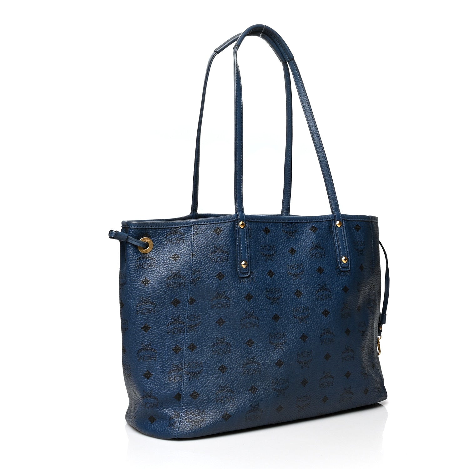 MCM Visetos Medium Project Reversible Shopper Tote Blue 4 of 16