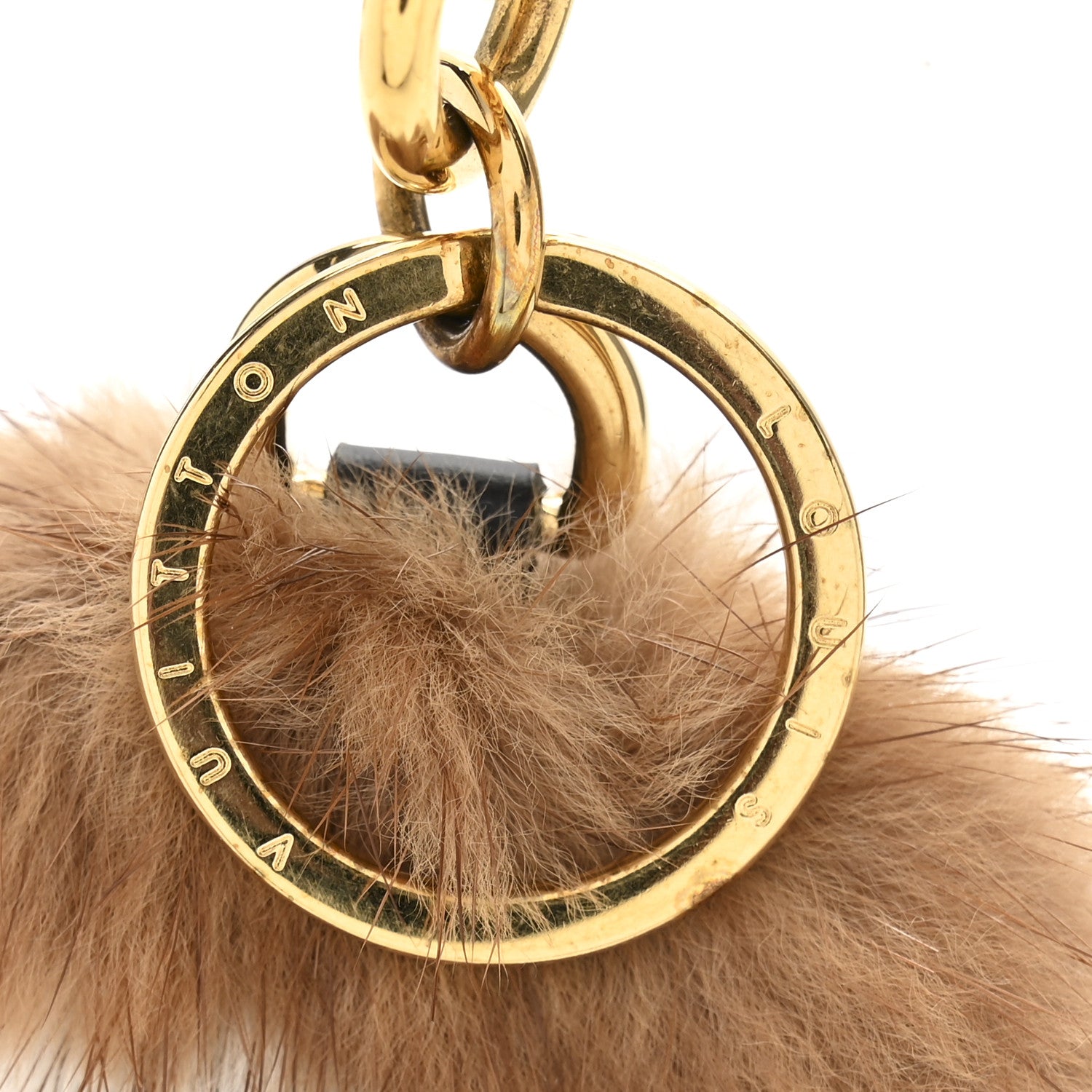 Louis Vuitton Fur Bag Charm Key Holder Brown 3 of 4