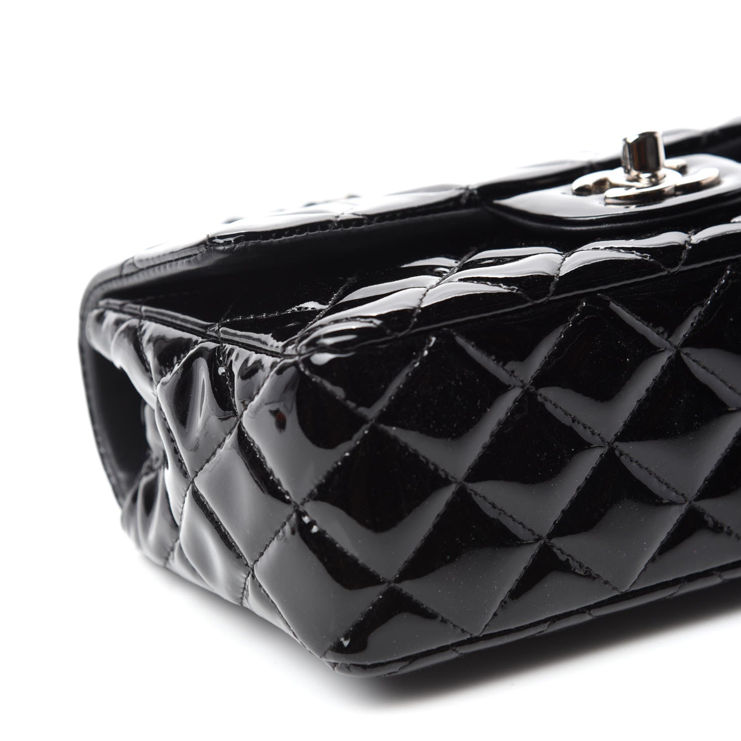 Chanel Patent Calfskin Quilted Mini Rectangular Flap Black 6 of 14