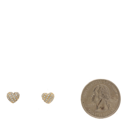 David Yurman 18K Yellow Gold Diamond Cable Collectibles Heart Stud Earrings 2 of 4