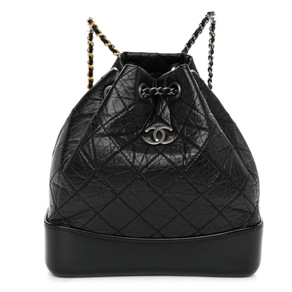 Chanel Aged Calfskin Quilted Small Gabrielle Backpack Black 1 of 10