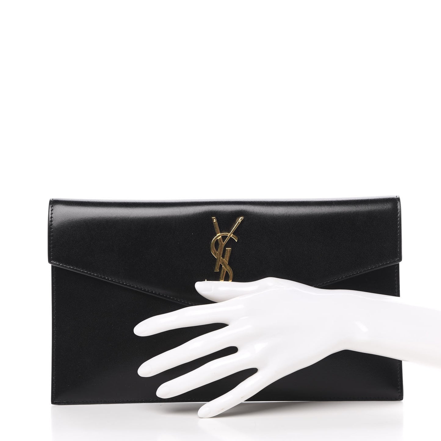 Smooth Shiny Calfskin Monogram Uptown Pouch Black