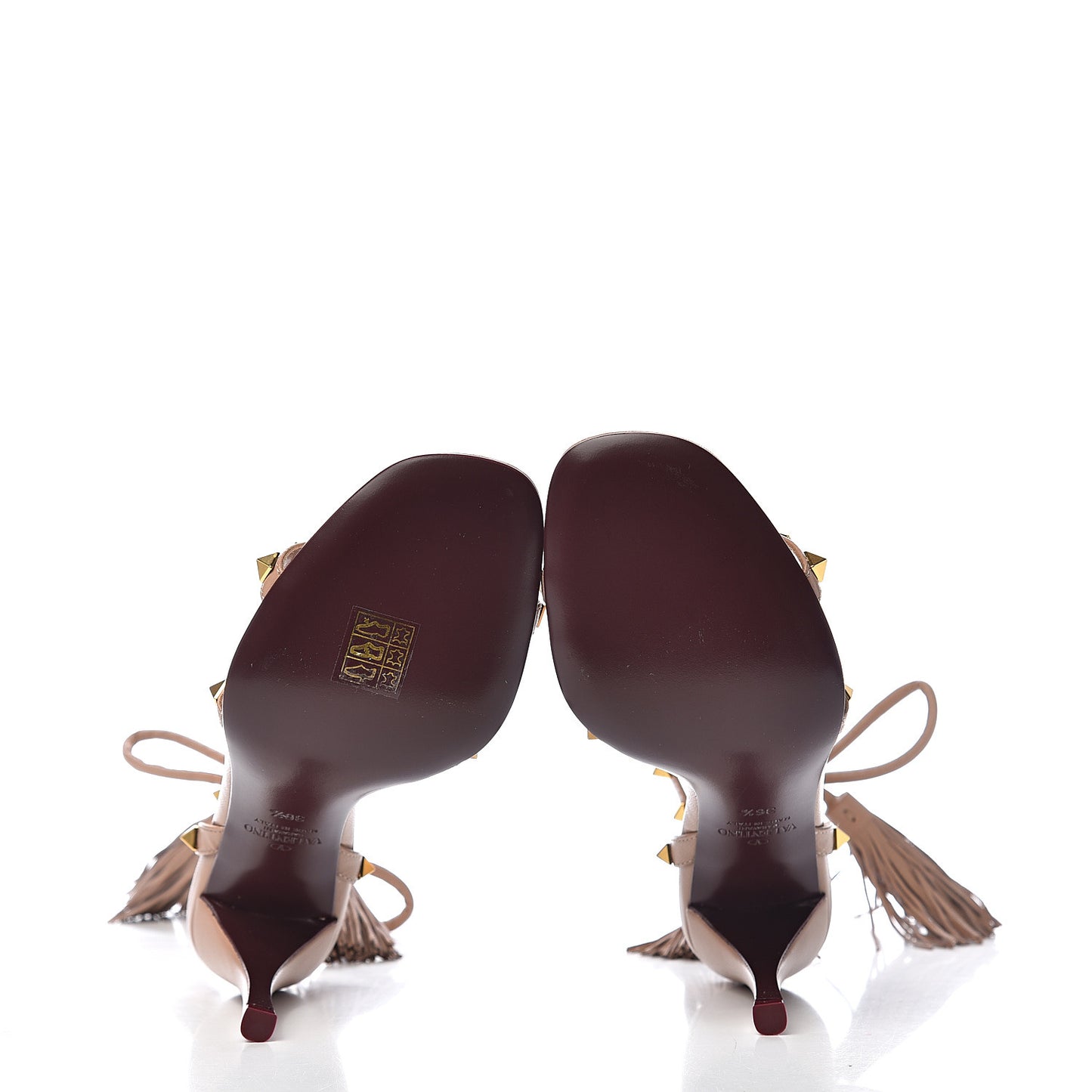 Nappa Rockstud Wrap 100mm Sandals 36.5 Rose Cannelle