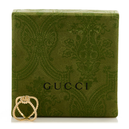 Gucci 18K Yellow Gold Diamond GG Running X Ring 48 4.5 5 of 5