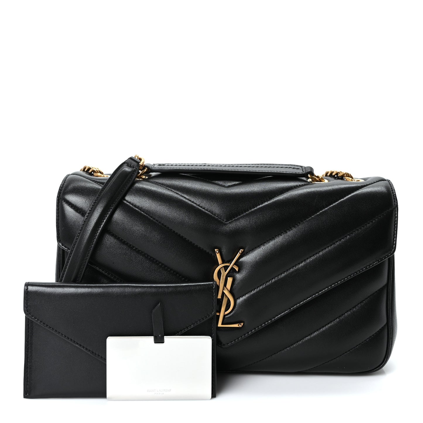 Lambskin Chevron Quilted Medium LouLou Black