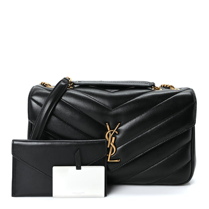 Saint Laurent Lambskin Chevron Quilted Medium LouLou Black 4 of 12