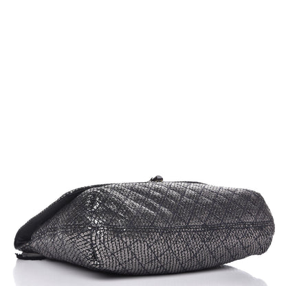 Lanvin Crackled Metallic Lame Quilted Happy Partage Bag Silver 4 of 8