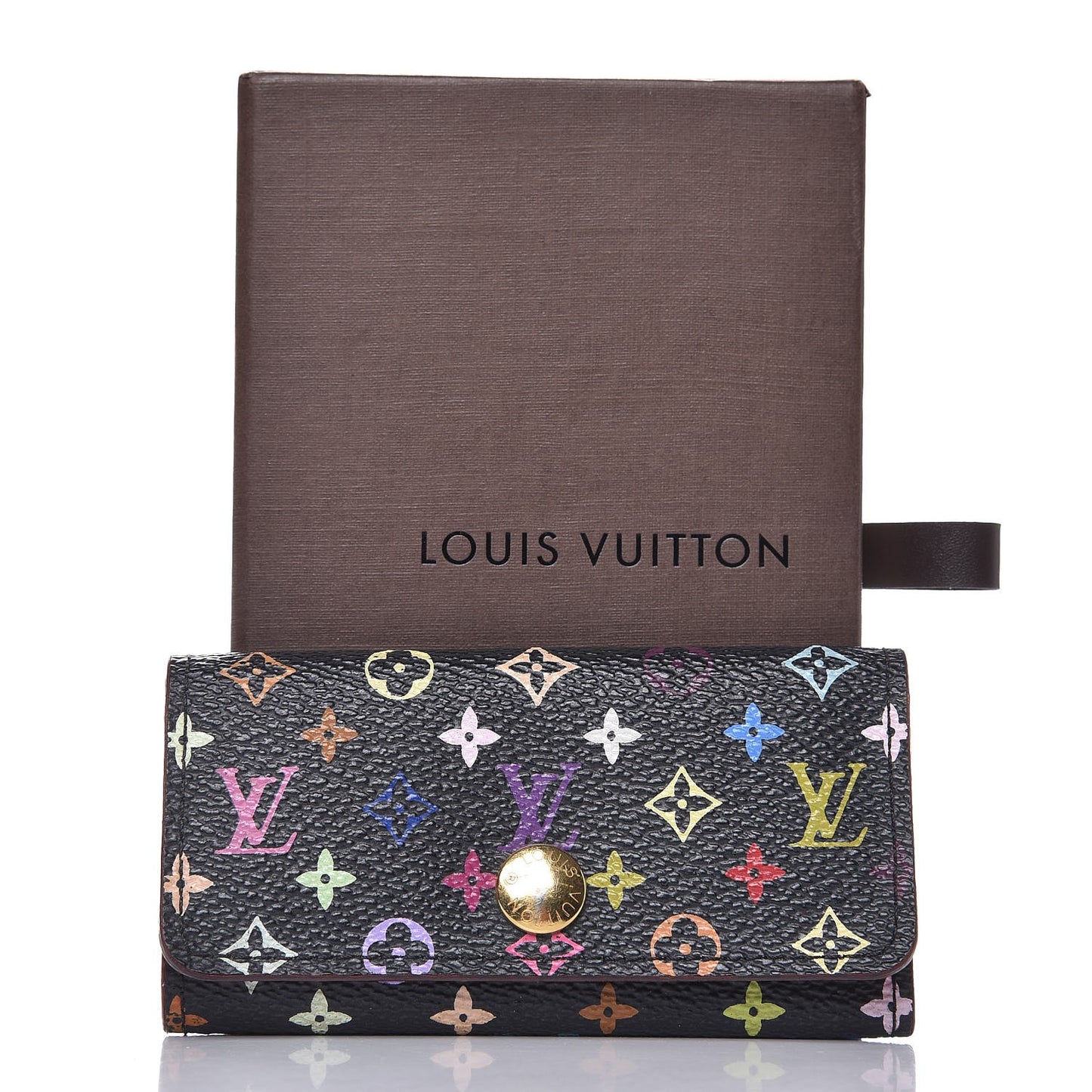 Monogram Multicolor Multicles 4 Key Holder Black Grenade