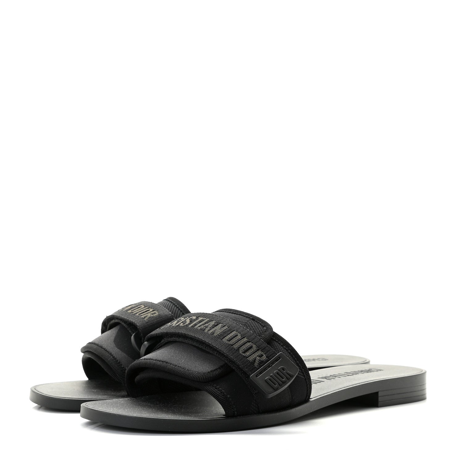 Christian Dior Technical Stretch Fabric Camouflage Dio(r)evolution Slide Sandals 39 Black Military 2 of 9