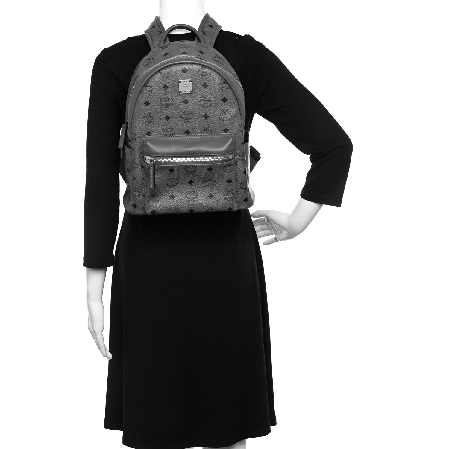 MCM Visetos Small Stark Backpack Phantom Grey 2 of 10
