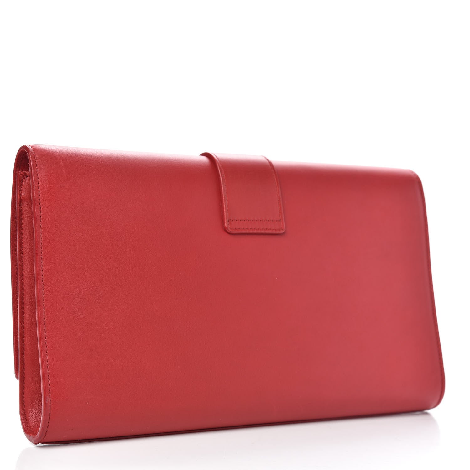 Saint Laurent Calfskin Classic Y Ligne Clutch Red 3 of 13