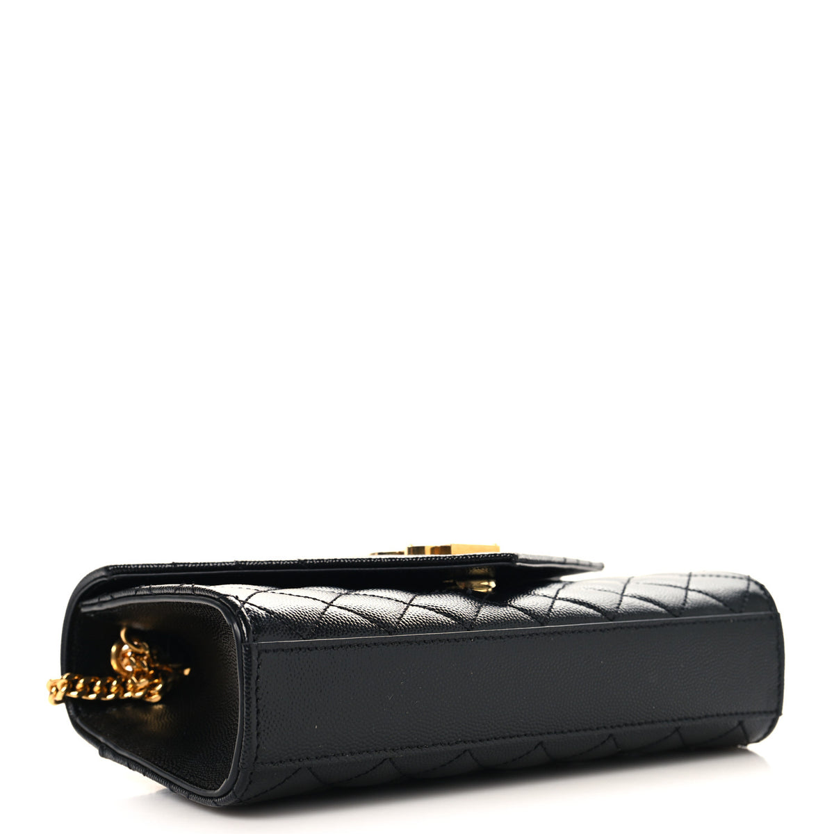 Grain De Poudre Textured Mixed Matelasse Triquilt Small Monogram Satchel Black