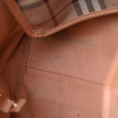 Burberry Haymarket Check Small Canterbury Tote Pale Coral Pink 9 of 12
