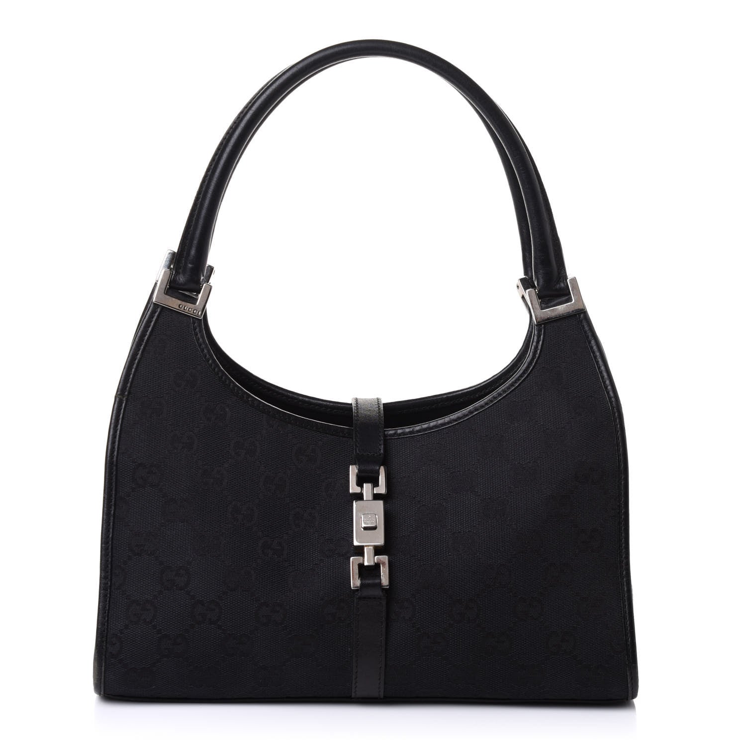 Gucci Monogram Bardot Shoulder Bag Black 1 of 10