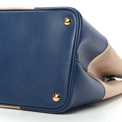 Prada Canapa Saffiano Large Double Bag Corda Bluette 9 of 9