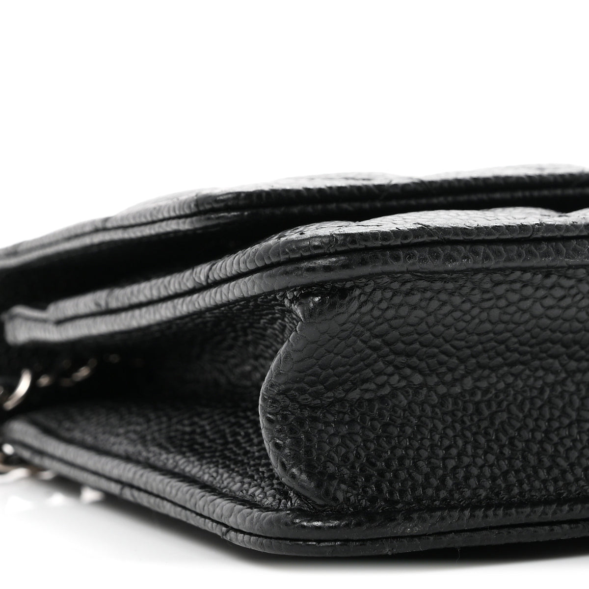 Caviar Quilted Wallet on Chain WOC Black