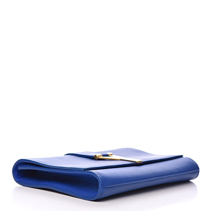 Saint Laurent Calfskin Classic Y Ligne Clutch Royal Blue 4 of 8