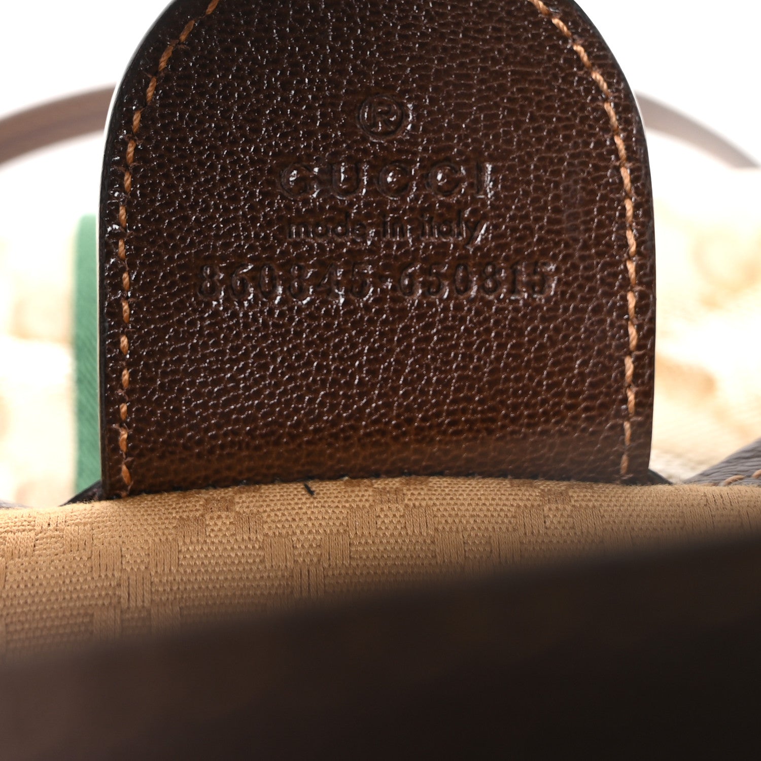 Gucci Varnished Monogram Web Small Giglio Tote Sand Dark Brown 8 of 11