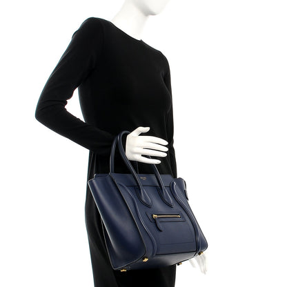Celine Smooth Calfskin Micro Luggage Ink 2 of 7
