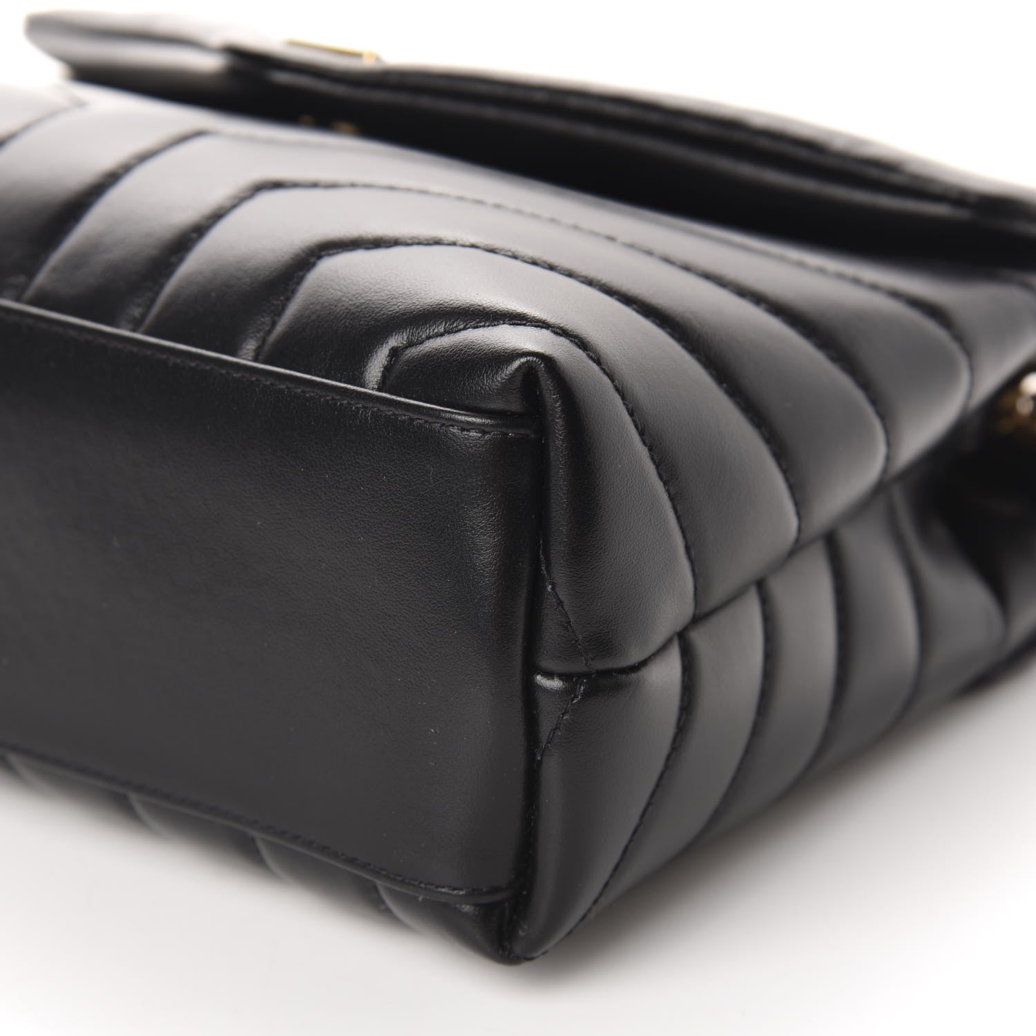 Saint Laurent Calfskin Y Quilted Monogram Small Loulou Chain Satchel Black 7 of 11