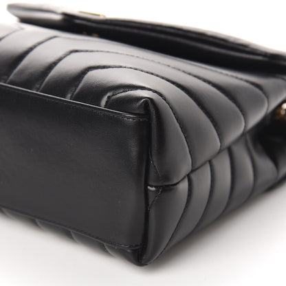 Saint Laurent Calfskin Y Quilted Monogram Small Loulou Chain Satchel Black 7 of 11