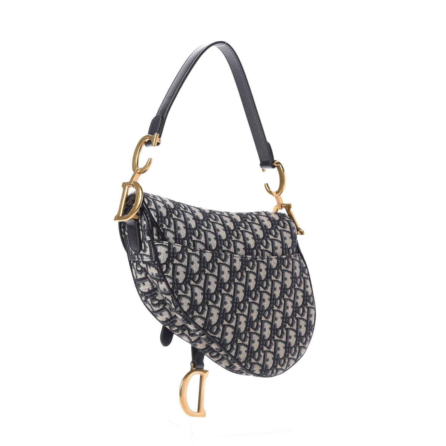 Christian Dior Oblique Saddle Bag Blue 3 of 10