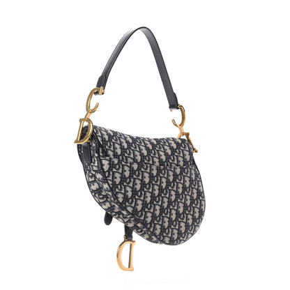 Christian Dior Oblique Saddle Bag Blue 3 of 10