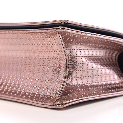 Christian Dior Metallic Patent Micro-Cannage Medium Diorama Flap Bag Pink 9 of 10