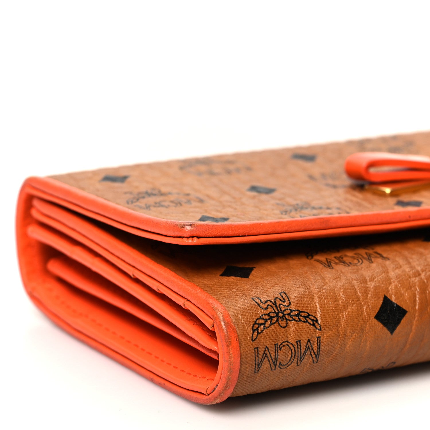 MCM Visetos Mina Long Trifold Wallet Cognac 9 of 12