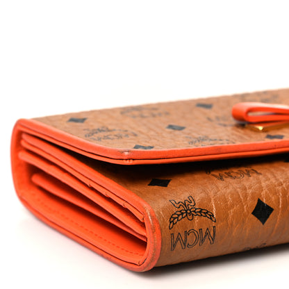 MCM Visetos Mina Long Trifold Wallet Cognac 9 of 12
