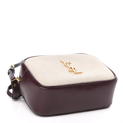 Saint Laurent Calfskin Canvas Monogram Lou Belt Bag Natural Dark Legion Red 4 of 10
