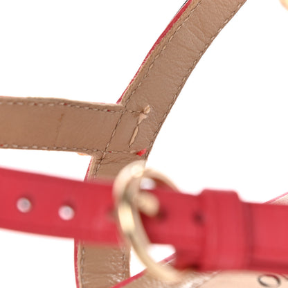 Valentino Garavani Calfskin Nappa Rockstud Ankle Wrap Flat Thong Sandals 37 Fragola 9 of 10