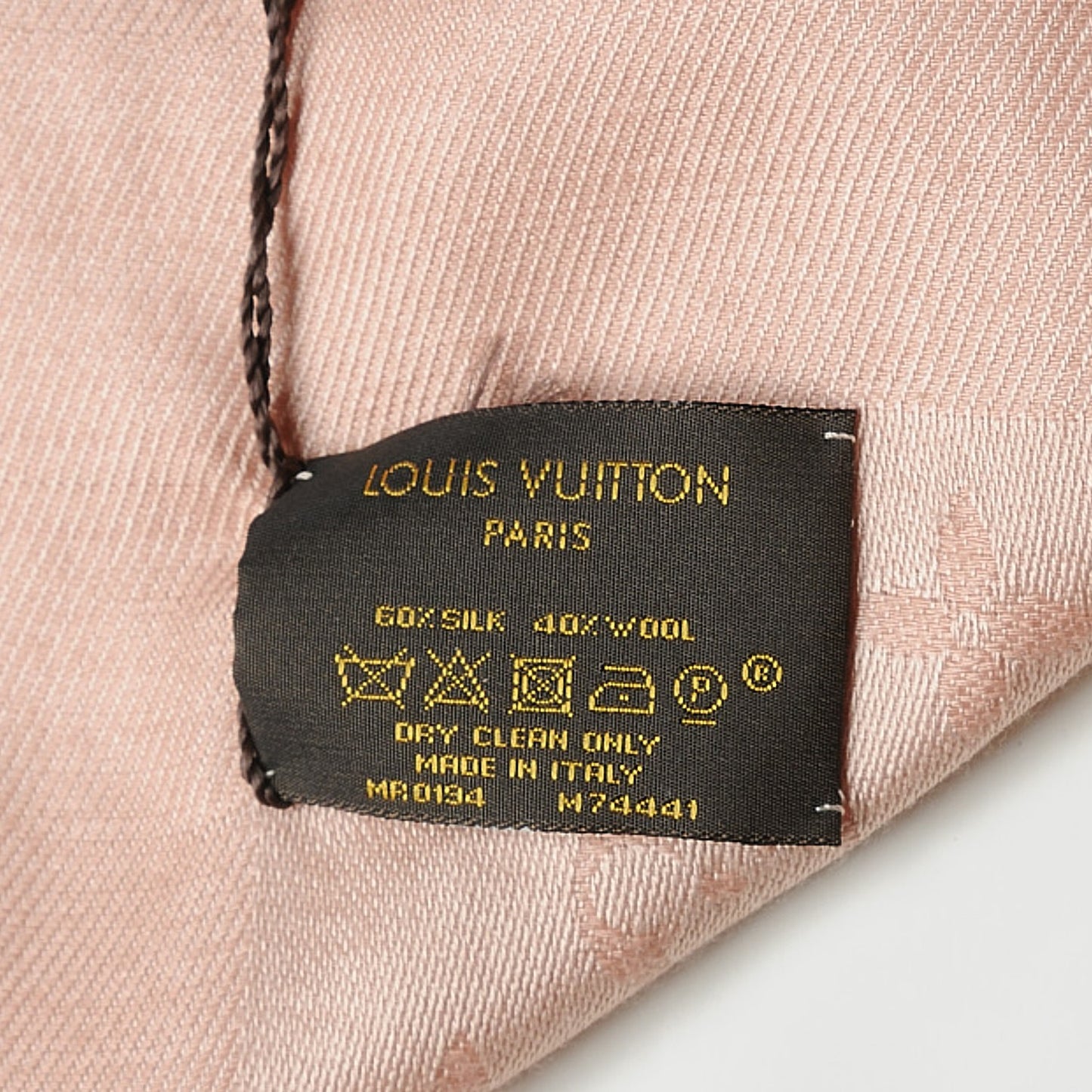 Silk Wool Monogram Shawl Nude