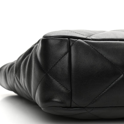 Chanel Lambskin Quilted Chanel 19 East West Shopping Bag Black 8 of 10