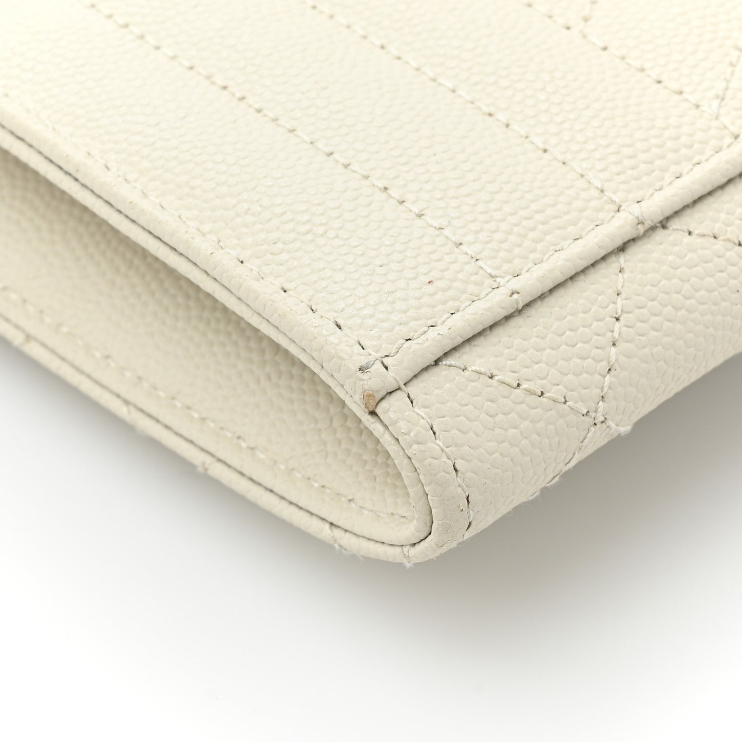 Grain De Poudre Textured Mixed Matelasse Triquilt Monogram Clutch Blanc Vintage