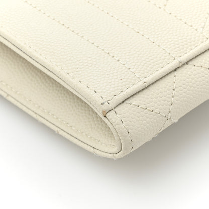 Saint Laurent Grain De Poudre Textured Mixed Matelasse Triquilt Monogram Clutch Blanc Vintage 15 of 17
