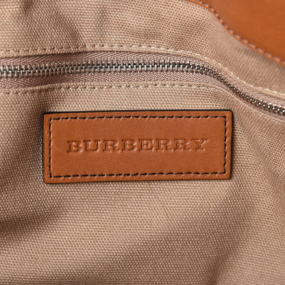 Burberry Canvas Mega Check Medium Traveler Tote Saddle Brown 7 of 11