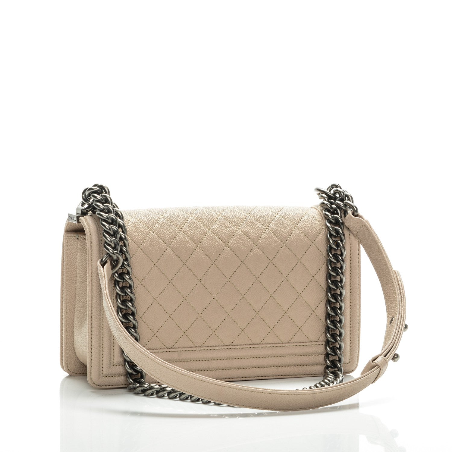 Chanel Caviar Quilted Medium Boy Flap Light Beige 3 of 6