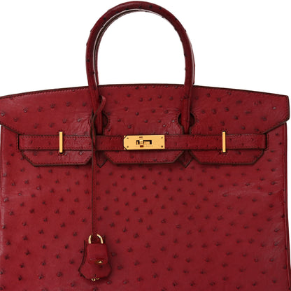 Hermes Ostrich HAC Birkin 32 Rouge Vif 6 of 12