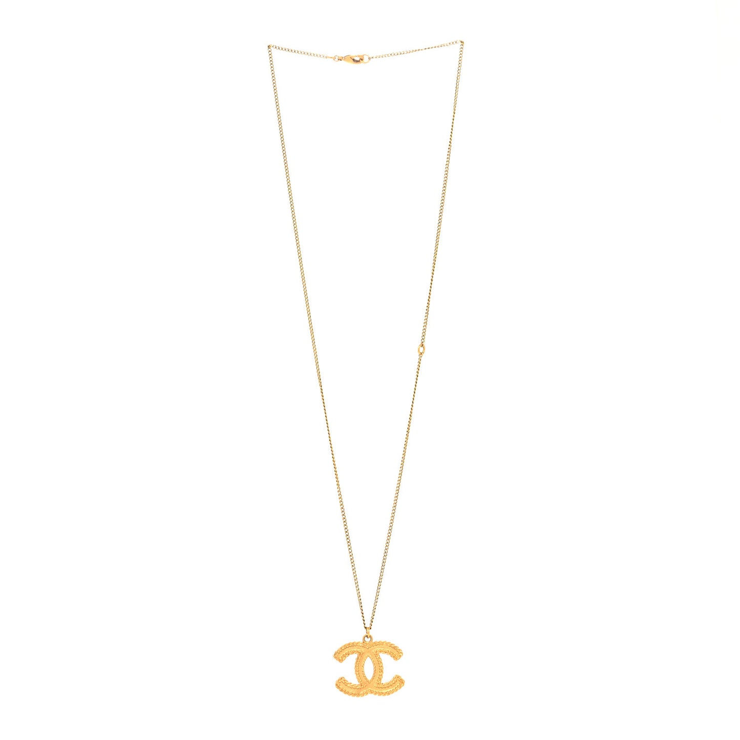 Metal CC Necklace Matte Gold