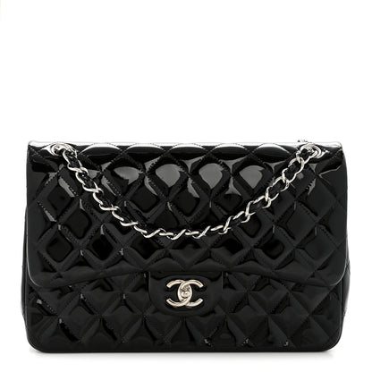 Chanel Patent Quilted Jumbo Double Flap Black 1 of 12