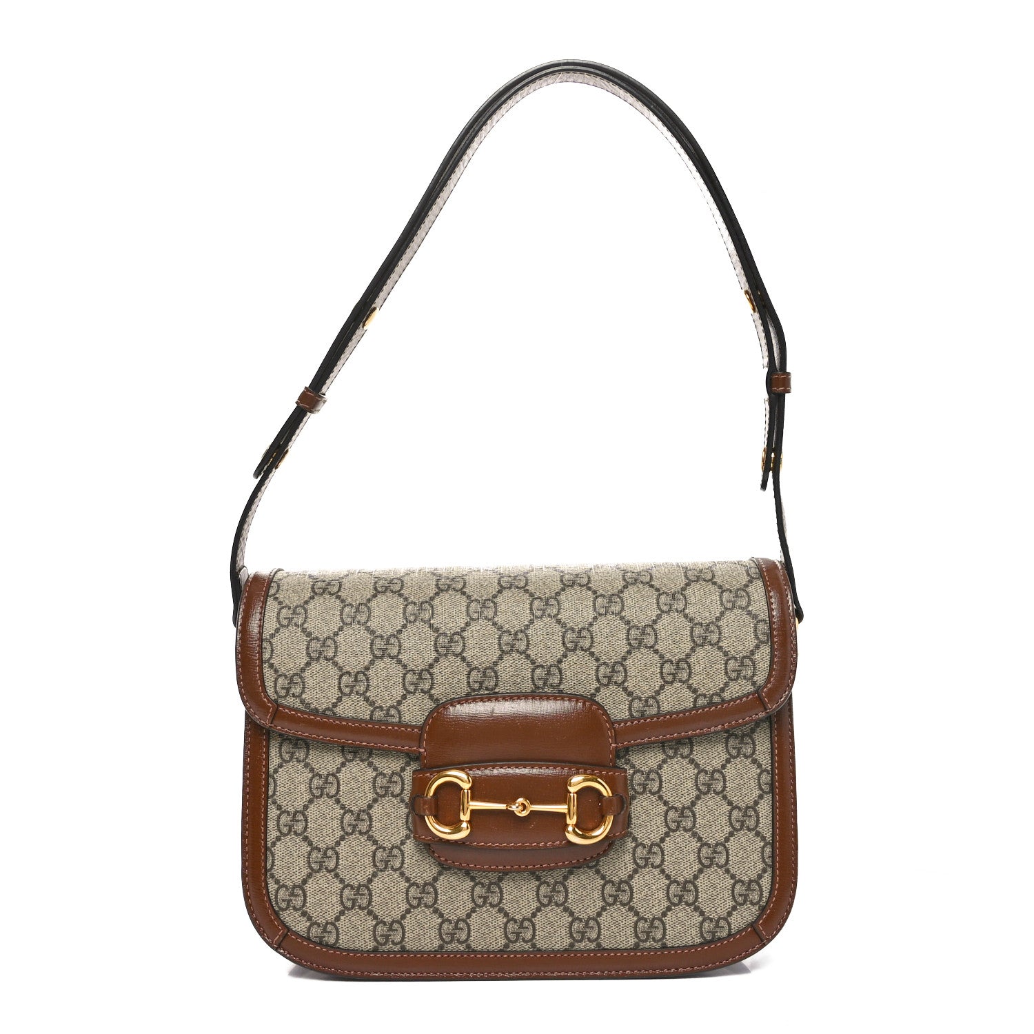 Gucci GG Supreme Monogram Horsebit 1955 Shoulder Bag Beige Brown Sugar 1 of 10