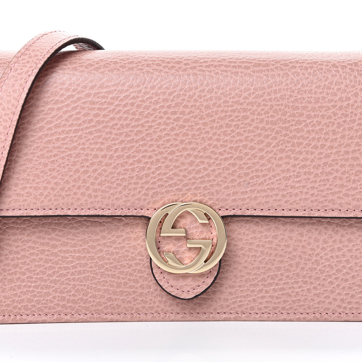 Gucci Dollar Calfskin Interlocking G Chain Wallet Soft Pink 7 of 13